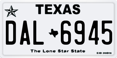 TX license plate DAL6945