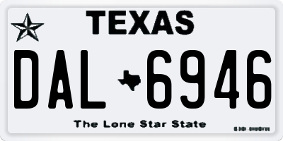 TX license plate DAL6946