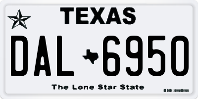 TX license plate DAL6950