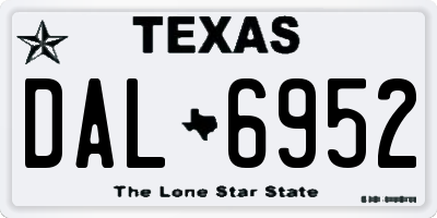TX license plate DAL6952