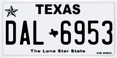 TX license plate DAL6953