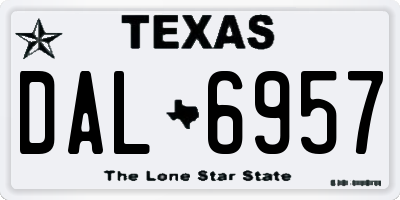 TX license plate DAL6957