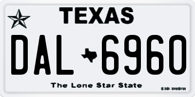 TX license plate DAL6960