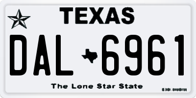 TX license plate DAL6961
