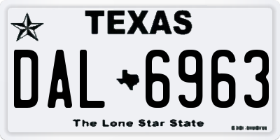 TX license plate DAL6963