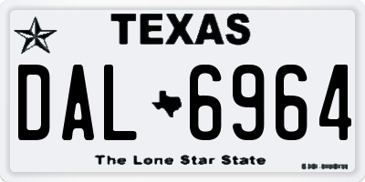 TX license plate DAL6964