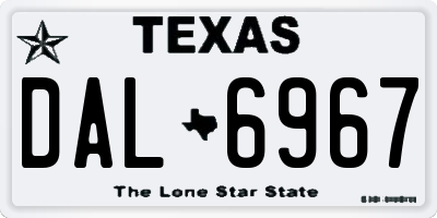 TX license plate DAL6967