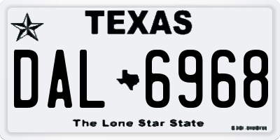 TX license plate DAL6968