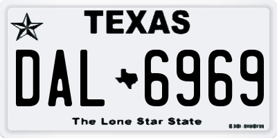 TX license plate DAL6969