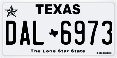 TX license plate DAL6973