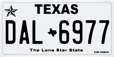 TX license plate DAL6977