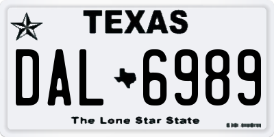 TX license plate DAL6989