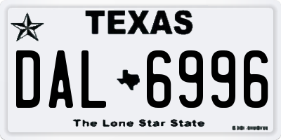 TX license plate DAL6996