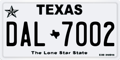 TX license plate DAL7002