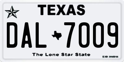 TX license plate DAL7009