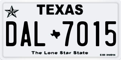 TX license plate DAL7015