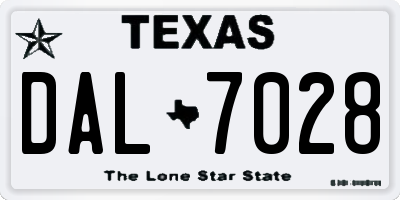 TX license plate DAL7028