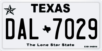 TX license plate DAL7029