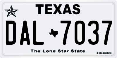 TX license plate DAL7037