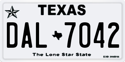 TX license plate DAL7042