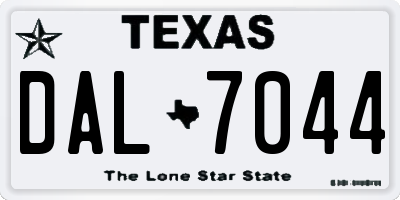 TX license plate DAL7044