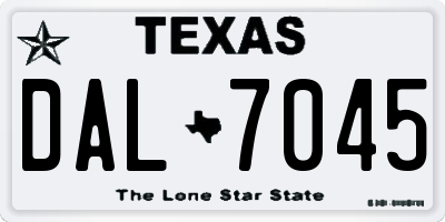 TX license plate DAL7045