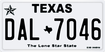 TX license plate DAL7046