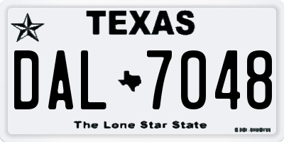 TX license plate DAL7048