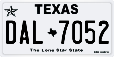 TX license plate DAL7052