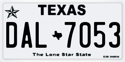 TX license plate DAL7053