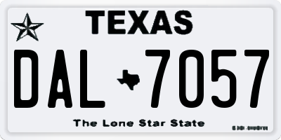 TX license plate DAL7057