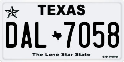 TX license plate DAL7058