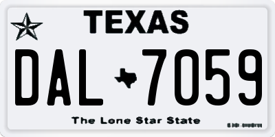 TX license plate DAL7059