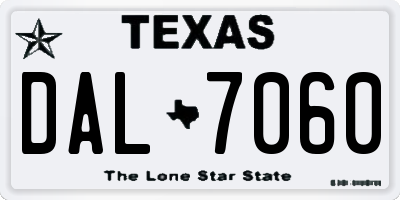TX license plate DAL7060