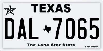 TX license plate DAL7065