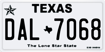 TX license plate DAL7068