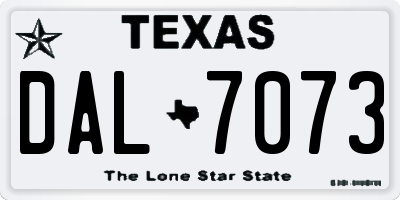 TX license plate DAL7073