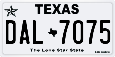TX license plate DAL7075