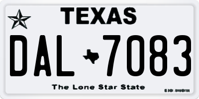 TX license plate DAL7083