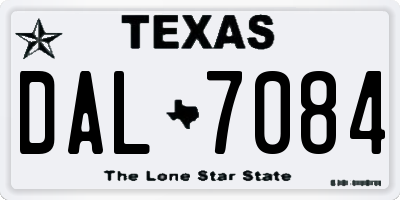 TX license plate DAL7084