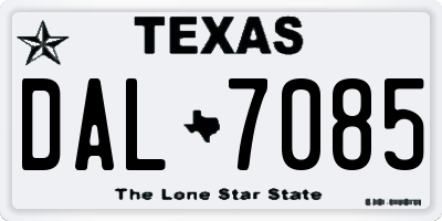 TX license plate DAL7085