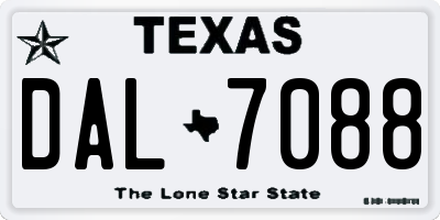 TX license plate DAL7088