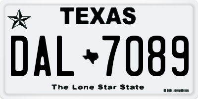 TX license plate DAL7089