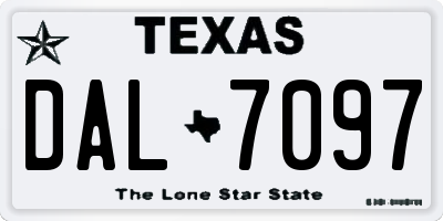 TX license plate DAL7097