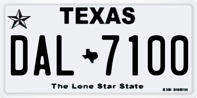 TX license plate DAL7100