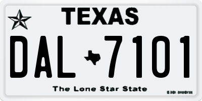 TX license plate DAL7101