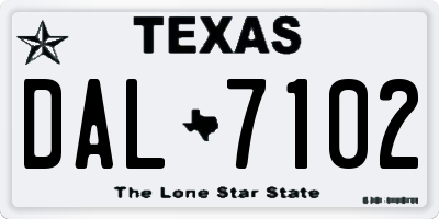 TX license plate DAL7102