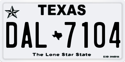 TX license plate DAL7104