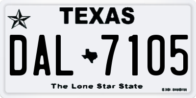 TX license plate DAL7105
