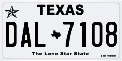 TX license plate DAL7108